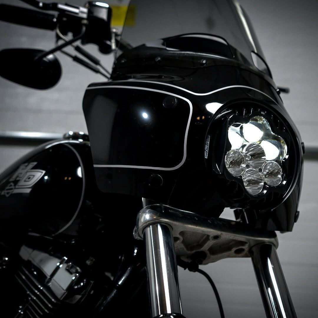 CUSTOM DYNAMICS
ECE COMPLIANT SHARK DEMON™ 2 LED HEADL. MS ROAD WAR. FAIR
